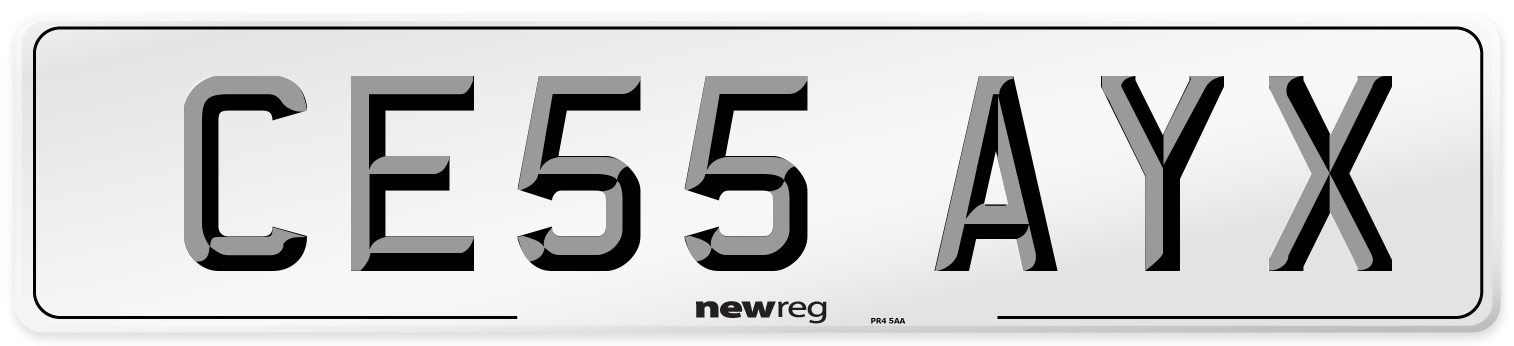 CE55 AYX Number Plate from New Reg